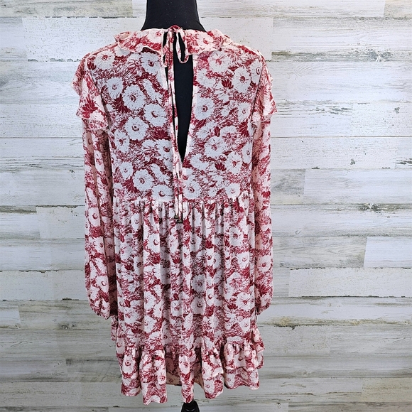 Free People These Dreams Floral Ruffle Mini Dress XS Boho Cottagecore Festival - Picture 5 of 16